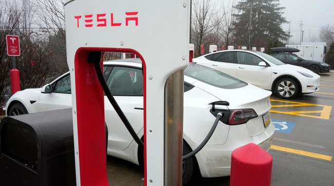 Tesla vehicles charging
