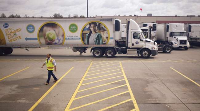 Trucks at Kroger distribution center