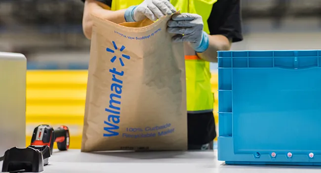 A Walmart plasticless bag for online orders