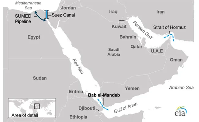 Bab-el-Mandeb Strait map