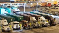 Trucks at Port of Los Angeles